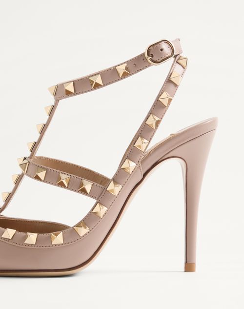 Valentino Garavani - Rockstud Ankle Strap Pump 100 Mm - Poudre - Woman - Pumps