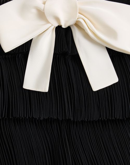 Valentino - Embroidered Organza Cape - Black/butter - Woman - Coats And Outerwear