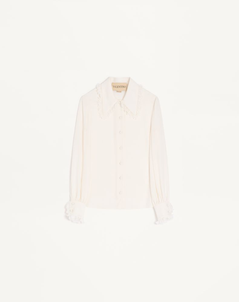 Valentino Women's Ivory Crepe De Chine Shirt Woman 48