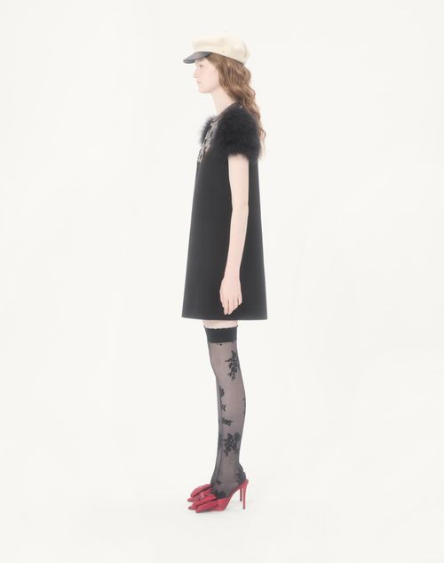 Valentino - Embroidered Crepe Couture Short Dress - Black/gold/silver - Woman - Dresses