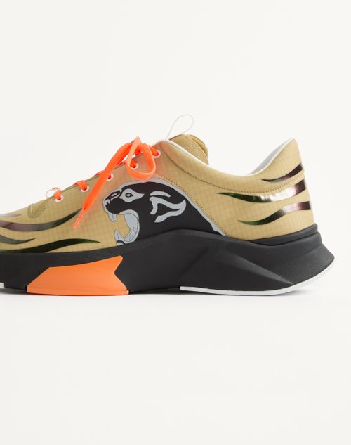 Valentino Garavani - Panther Blaze Low-top Sneaker In Ripstop Fabric - Beige/black - Man - Sneakers