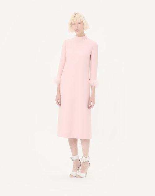 Valentino - Crepe Couture Dress With Feathers - Rose - Woman - Dresses