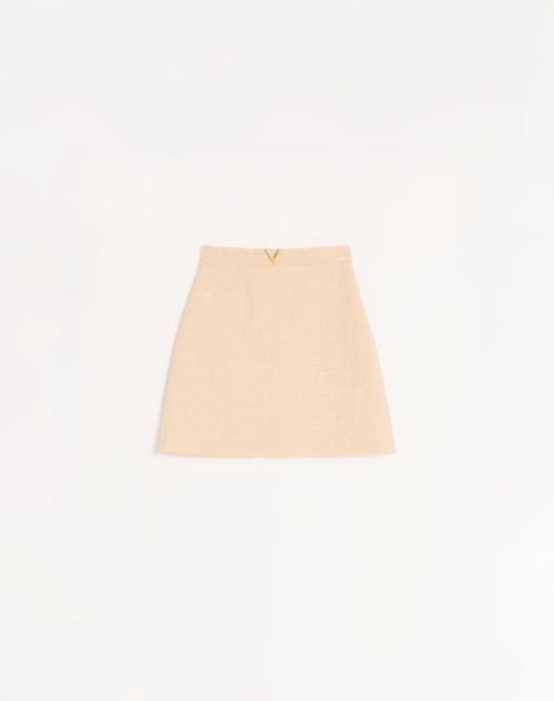 Valentino Curly Wool Short Skirt Woman Birch 42