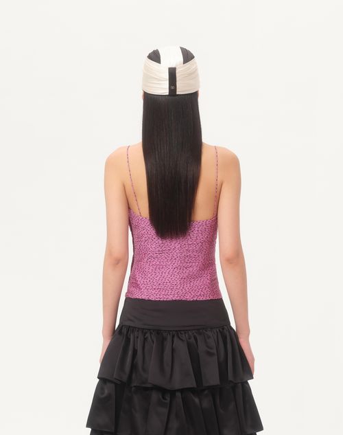 Valentino - Chiffon Top With Plusdepois Print - Absolute Rose/black - Woman - Shirts And Tops