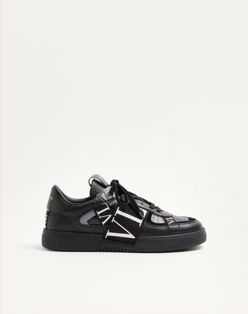 Valentino Garavani Man Sneakers Black Size 7 Leather, Textile Fibers