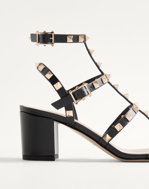 Valentino Garavani - Rockstud Calfskin Ankle Strap Sandal 60 Mm - Black - Woman - Sandals