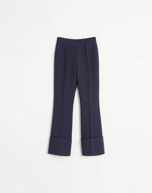 Valentino Pantalon En Crêpe Couture Femme Bleu 40