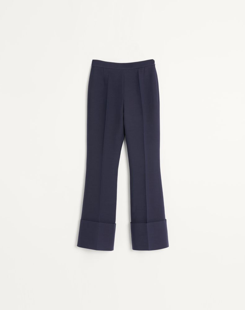 Valentino Women's Blue Crepe Couture Trousers Woman 48