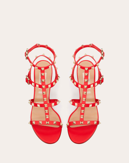 Valentino Garavani - ロックスタッズ カーフスキン ストラップサンダル 60mm - ピュアレッド - ウィメンズ - サンダル