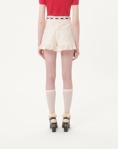 Valentino - Short À Pois Daisy Sangallo - Ivoire - Femme - Shorts Et Pantalons