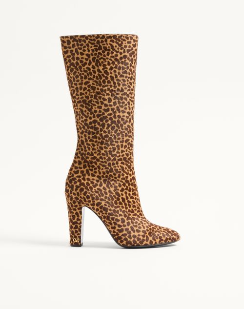 Valentino Garavani Hotty Boot In Pony-effect Calfskin 100mm Woman Animal Print 39.5 In Multi