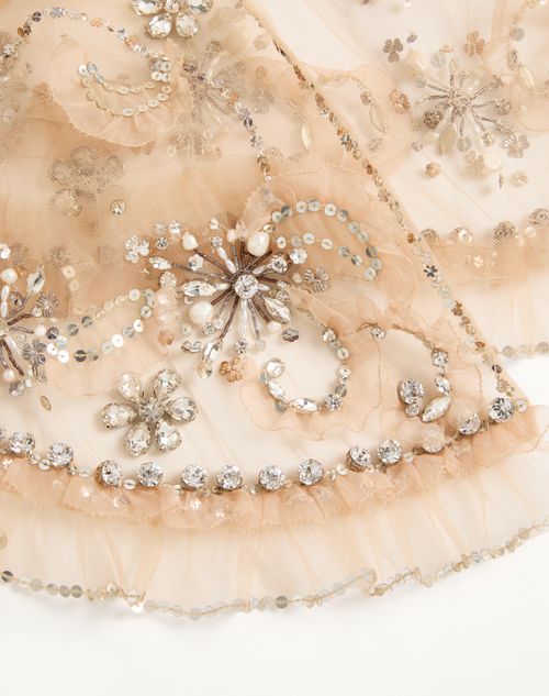 Valentino - Embroidered Tulle Illusion Cape - Multicolor - Woman - Jackets And Blazers