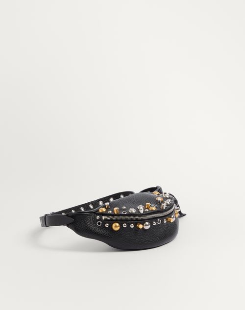 Valentino Garavani - Valentino Garavani Nellcôte Belt Bag In Grainy Calfskin - Black - Woman - Belt Bags