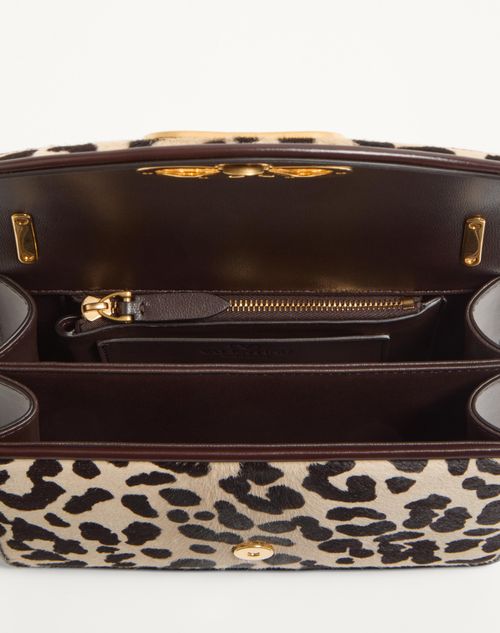 Valentino Garavani - Valentino Garavani Vain Small Shoulder Bag In Pony Effect Calfskin With Animalier Print - Natural/brown - Woman - Shoulder Bags