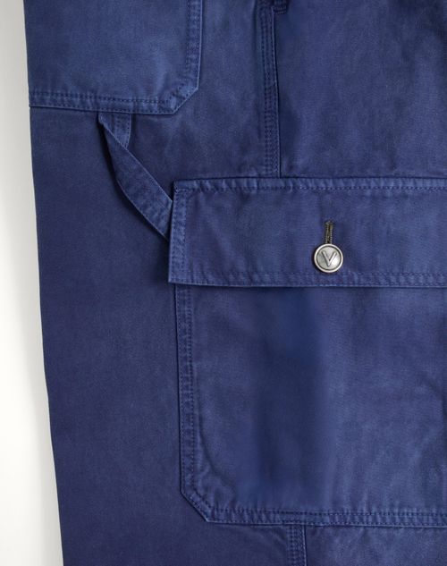 Valentino - Denim Cargo Trousers - Blue - Man - Denim