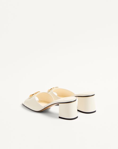 Valentino Garavani - Vlogo Signature Slide Sandal In Calfskin 60mm - Ivory - Woman - Sandals