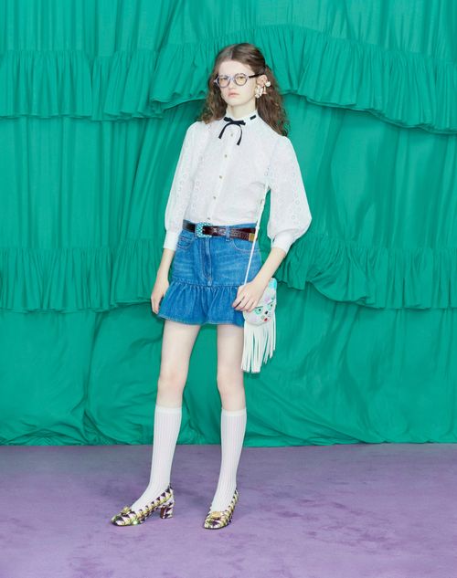 Valentino - Denim Mini Skirt - Blue - Woman - Denim