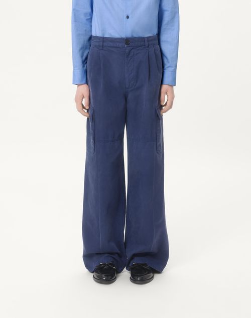 Valentino - Denim Cargo Trousers - Blue - Man - Denim