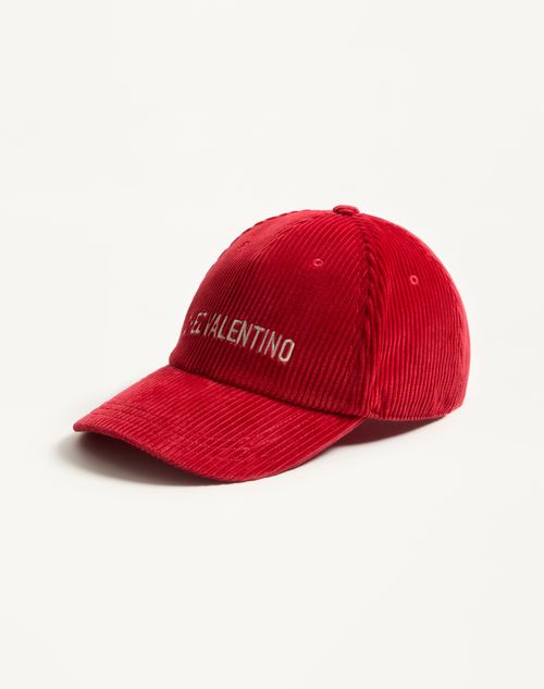 Valentino Garavani - Chez Valentino Velvet Baseball Cap With Embroidery - Pink/butter - Man - Hats And Gloves