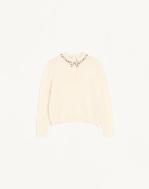 Valentino - Embroidered Wool Jumper - Ivory - Woman - Knitwear