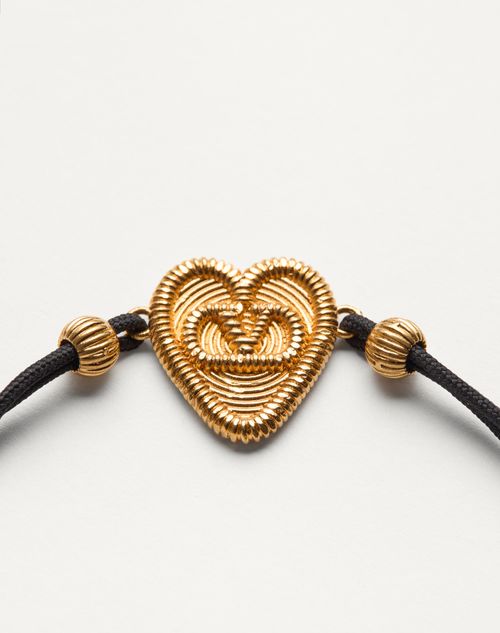 Valentino Garavani - Valentino Garavani Fil Perdu Bracelet In Waxed Cotton - Black - Woman - Jewelry