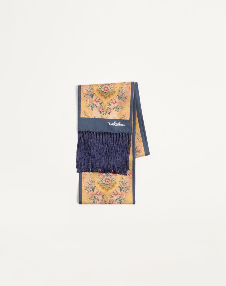 Valentino Garavani Men's Multicolour Après L'hiver Bandeau Scarf In Silk With Fringes Man Uni