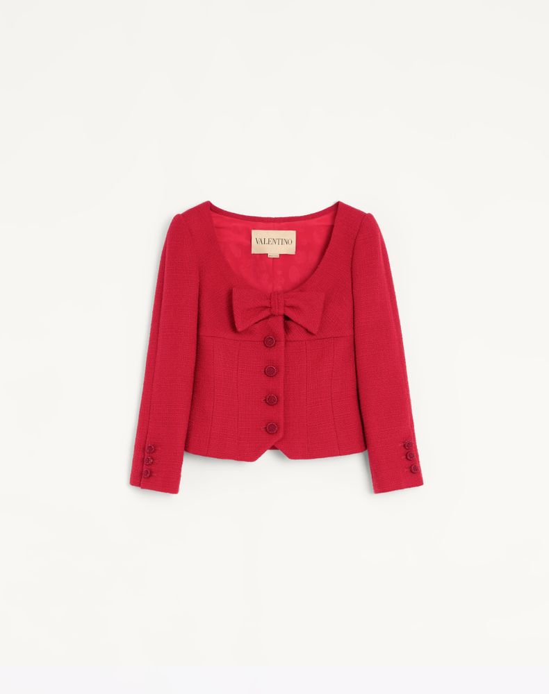 Valentino Women's Paris Short Jacket In Plain Wool Tweed Woman 50