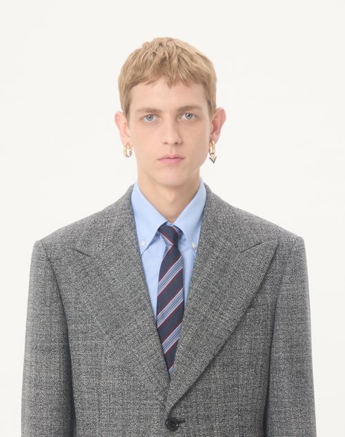 Valentino Garavani - Valentie Jacquard Regimental Silk Tie - Blue/red/azure - Man - Soft Accessories