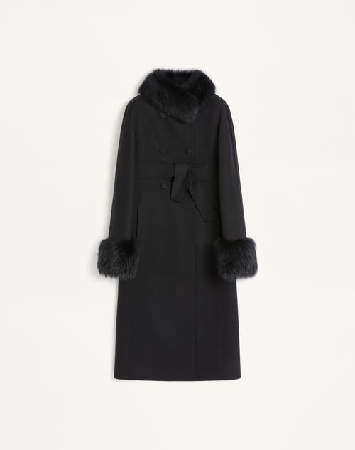 Valentino Compact Drap Coat Woman Black 46