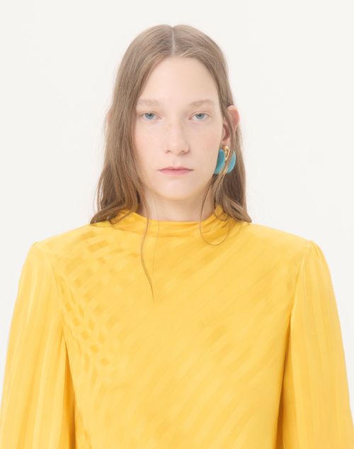 Valentino - Vlogo Striped Jacquard Top - Yellow - Woman - Shirts And Tops
