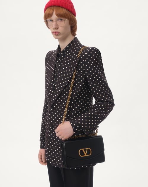 Valentino - Silk Twill Shirt With Plusdepois Print - Black/butter - Man - Shirts