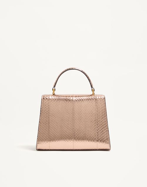 Valentino Garavani - Valentino Garavani Vsling Small Handbag In Laminated Elaphe - Pink - Woman - Top Handle Bags