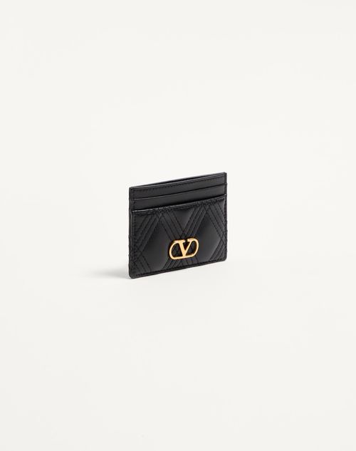 Valentino Garavani - Valentino Garavani Quiltie 67 Cardholder In Quilted Nappa Leather - Black - Woman - Wallets And Small Leather Goods
