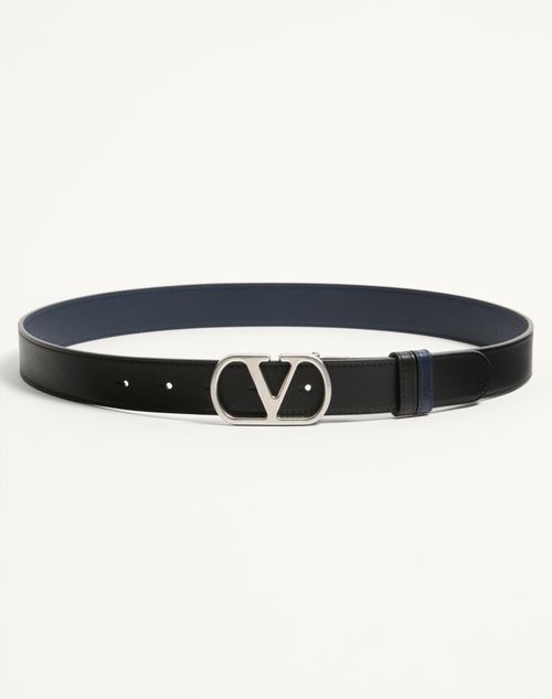 Valentino Garavani Vlogo Signature Belt In Shiny Calfskin 30 Mm