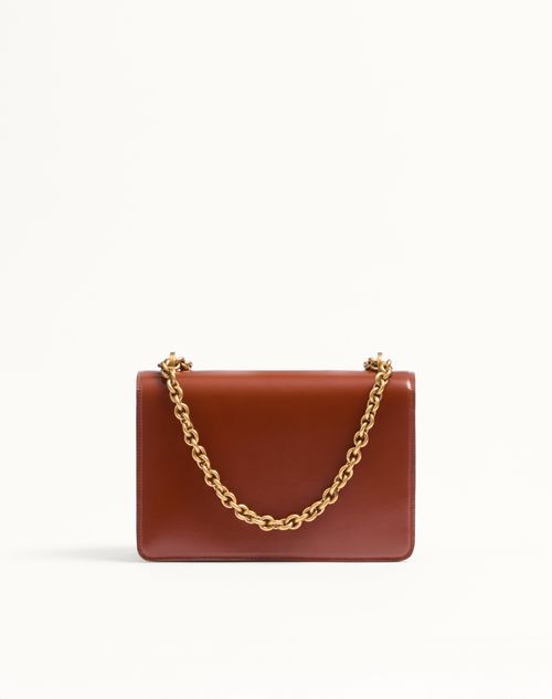 Valentino Garavani - Valentino Garavani Vain Shoulder Bag In Shiny Calfskin - Dark Brandy - Woman - Shoulder Bags