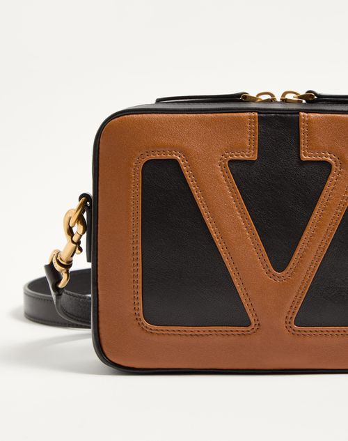Valentino Garavani - Valentino Garavani Viva Superstar Nappa Leather Crossbody Bag - Black/spice - Man - Shoulder Bags