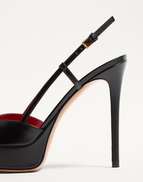 Valentino Garavani - Vlogo Signature Calfskin Slingback Platform Pump 120mm - Black - Woman - Pumps