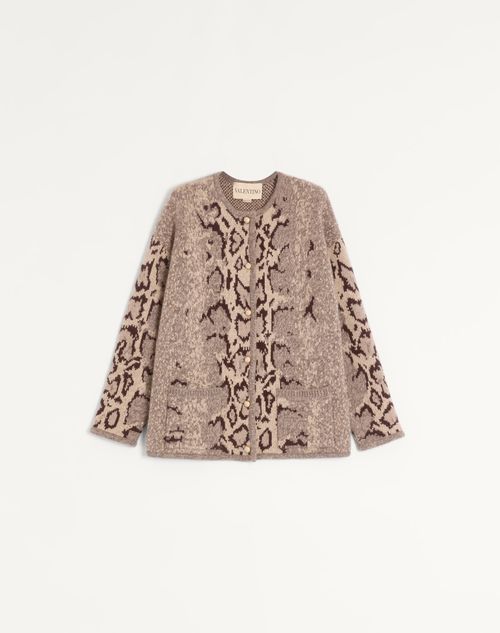 Valentino - Cashmere Animal Print Cardigan - Animal Print - Woman - Jackets And Blazers