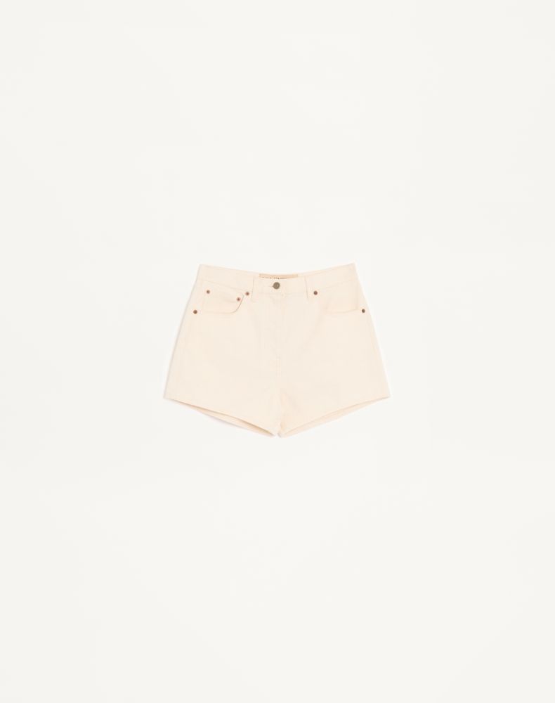 Valentino Women's Ivory Denim Shorts Woman 30