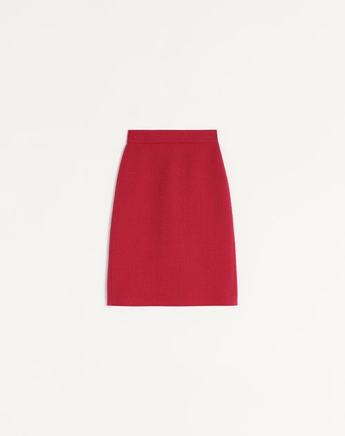 Valentino - Plain Wool Tweed Midi Skirt - Paris - Woman - Skirts