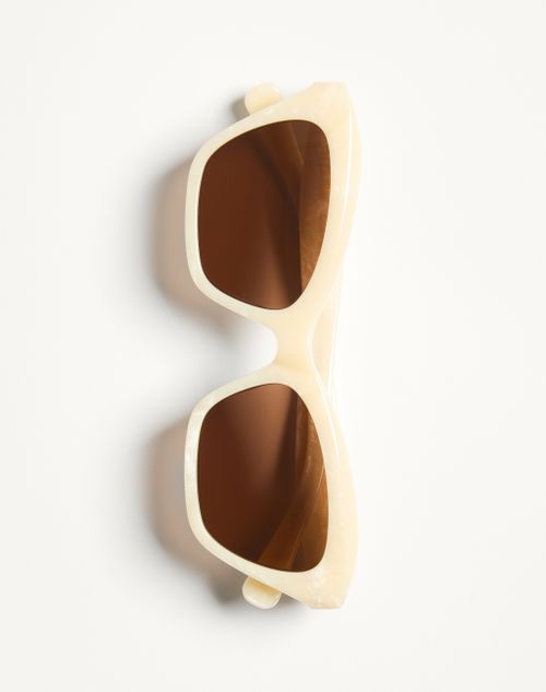 Valentino - Cat-eye Acetate Eyewear - Ivory/brown - Woman - Eyewear
