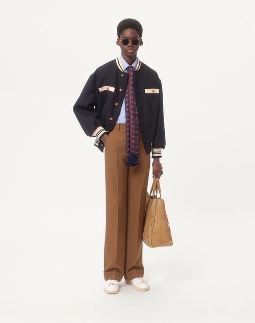 Valentino - Cotton Oxford Shirt With Vlogo Embroidery - Azure - Man - Shirts