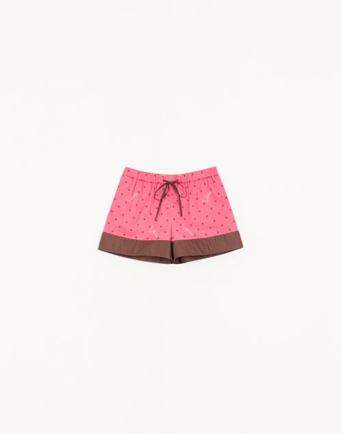 Valentino - Starry Signature Muslin Shorts - Coral/chocolate - Woman - Trousers And Shorts