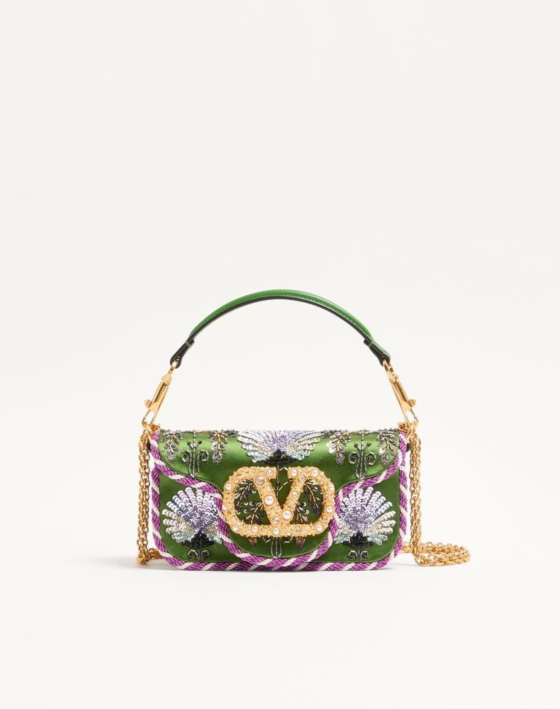 Valentino Garavani Women's Multicolour Locò Small Embroidered Shoulder Bag With Jewel Logo Woman Uni