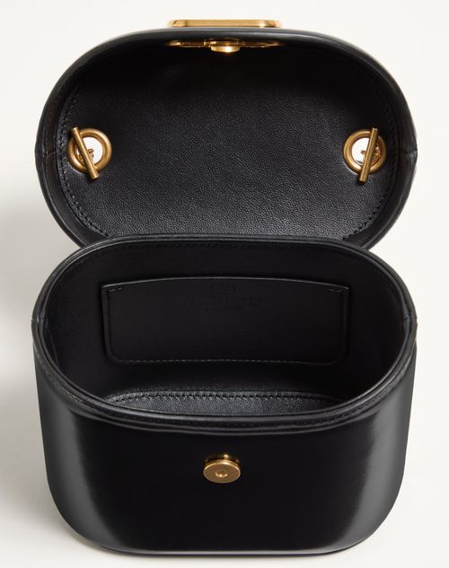 Valentino Garavani - Valentino Garavani Vain Vanity Bag In Shiny Calfskin - Black - Woman - Shoulder Bags