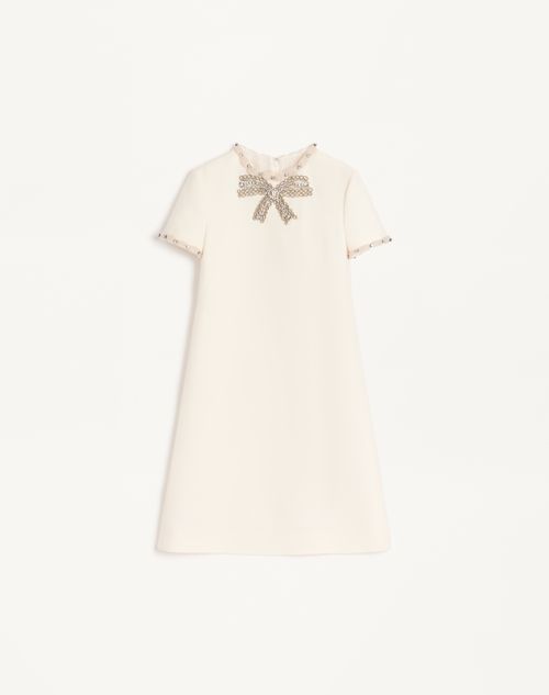 Valentino - Embroidered Crepe Couture Short Dress - Ivory - Woman - Dresses
