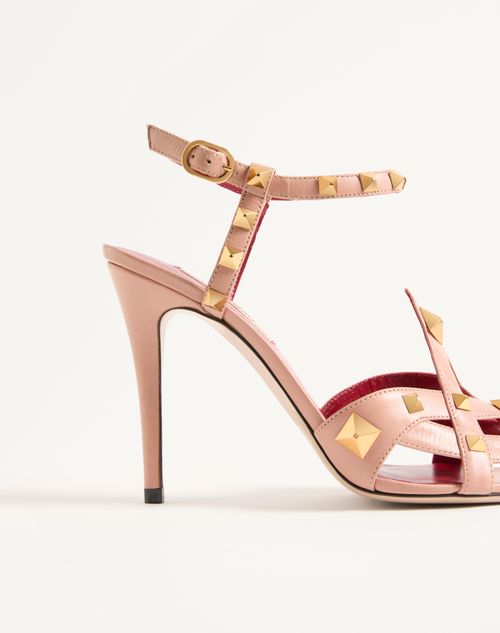 Valentino Garavani - Studdy Kidskin Sandal 100mm - Pink - Woman - Sandals