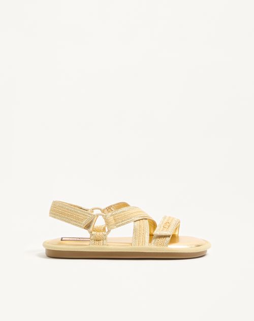 Valentino Garavani - Sandales Lake Powell Brodées Au Crochet - Coquille/or - Femme - Sandales