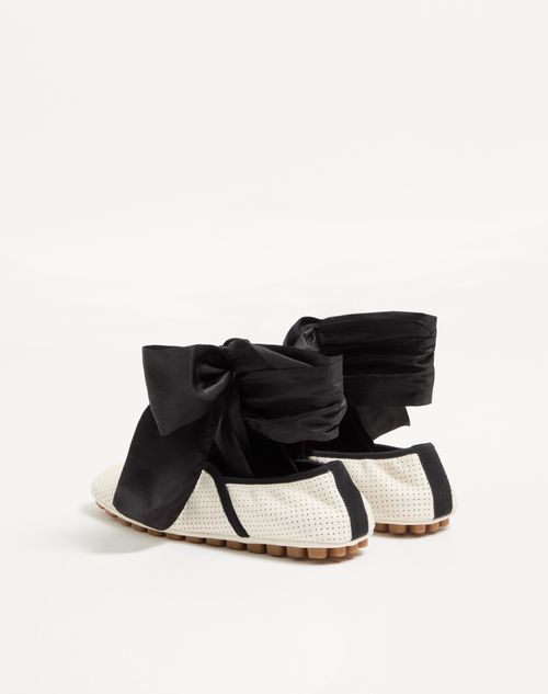 Valentino Garavani - Rythmika Ballerina In Perforated Nappa Leather - White - Woman - Ballerinas