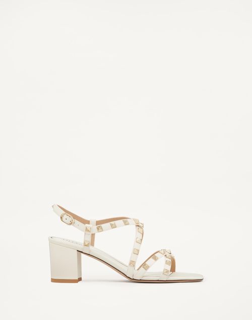 Valentino Garavani Rockstud Calfskin Sandal With Straps 60mm Woman Light Ivory 41.5